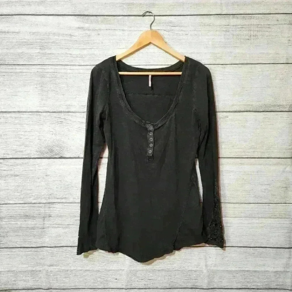 Free People Gray Long Sleeve, Size M